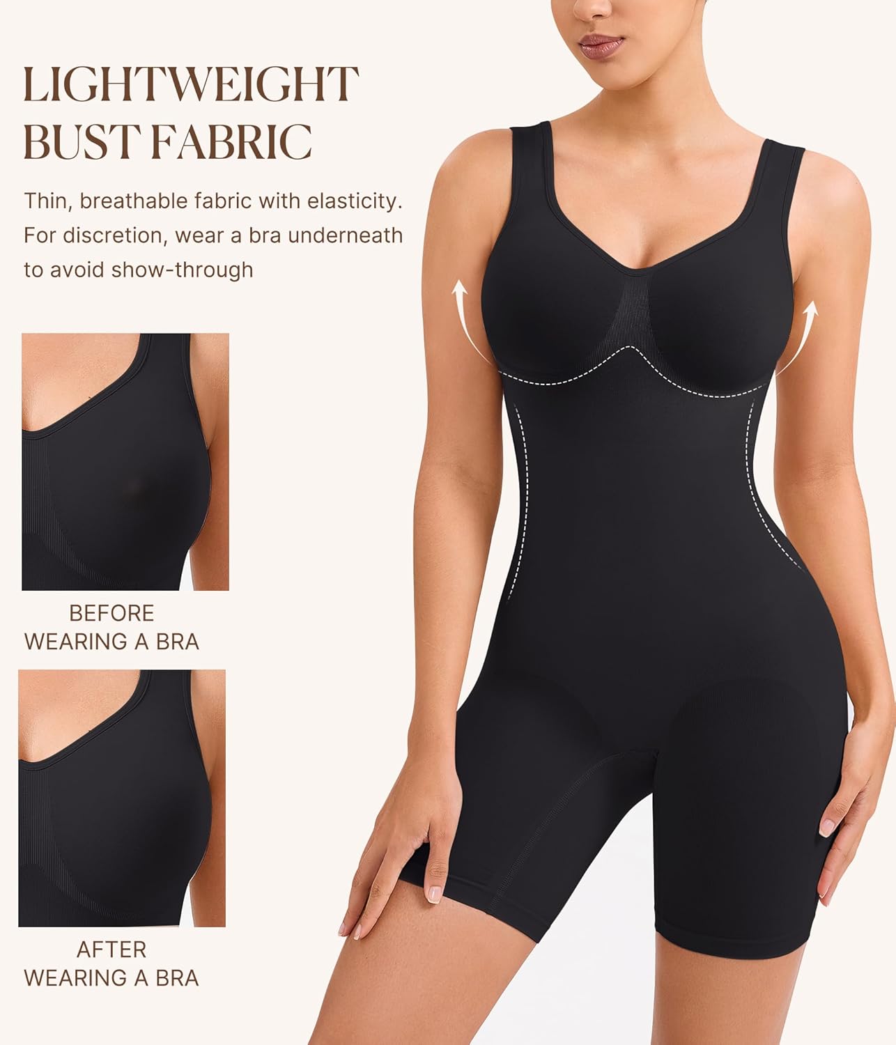Alternative view of BRABIC Waist Trainer Shapewear Bodysuits for Women Tummy Control Seamless Full Low Back Faja Body Shaper Butt Lifter