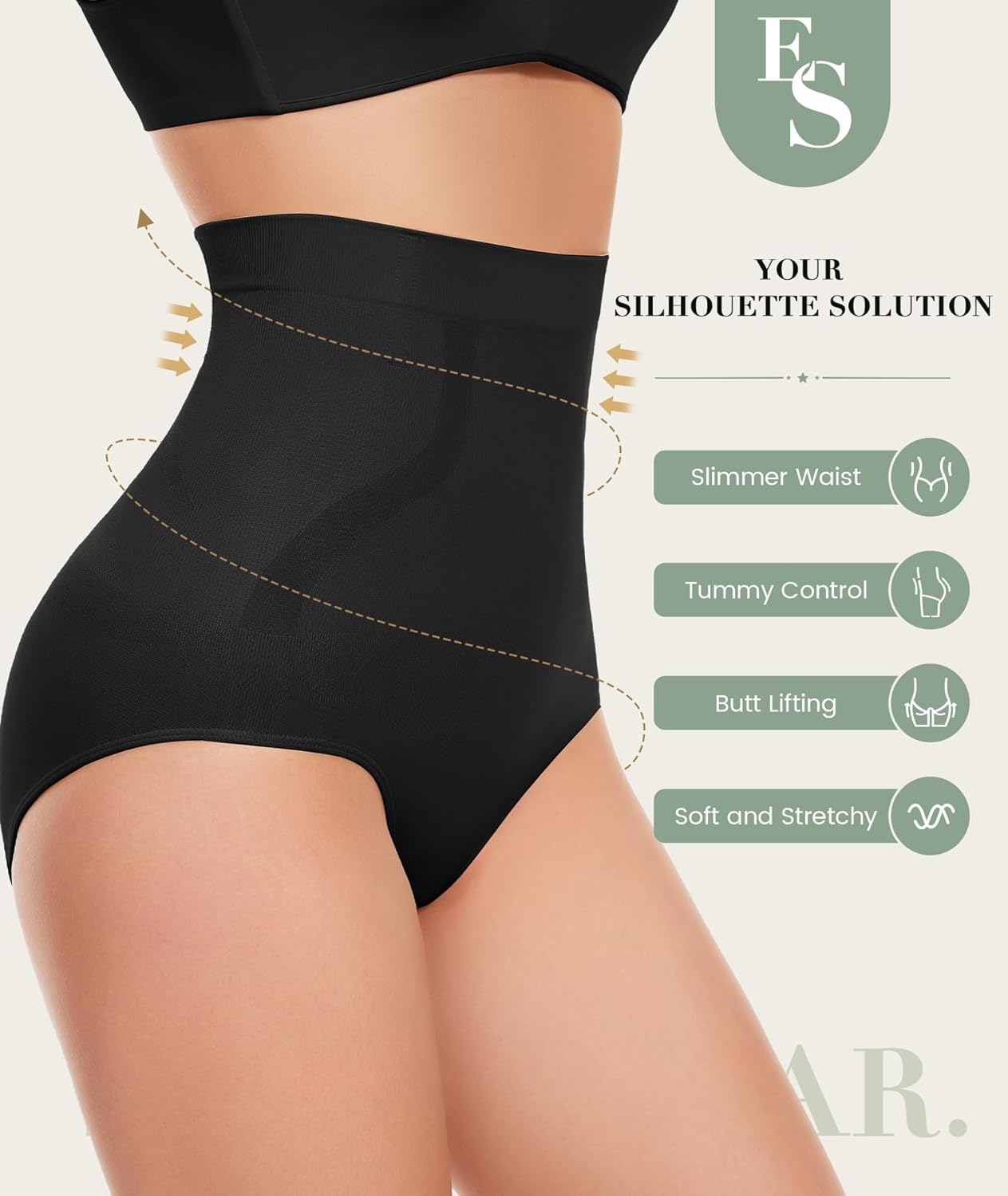 Alternative view of Everyday Shapewear Tummy Control Underwear - High Waisted Body Shaper Panties Seamless Shapewear Compression Briefs for Women
