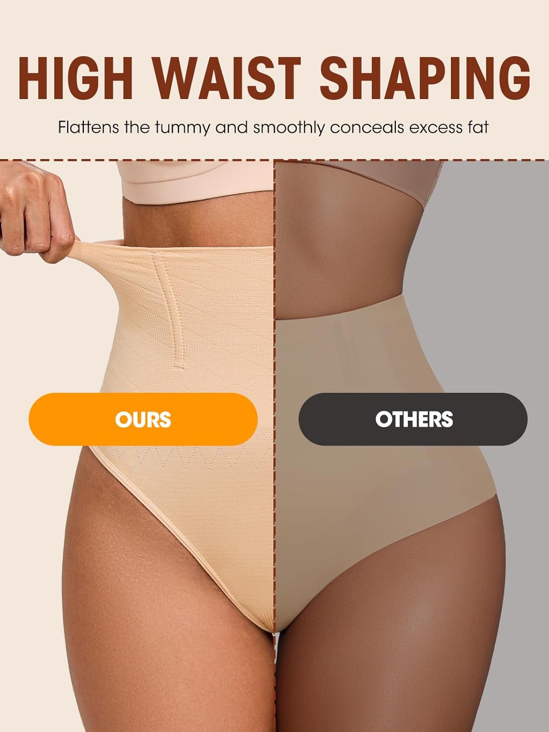 Alternative view of Yifumen Shapewear for Women Tummy Control Thong Compression Seamless Underwear High Waist Panties Body Shaper Shaping Girdle