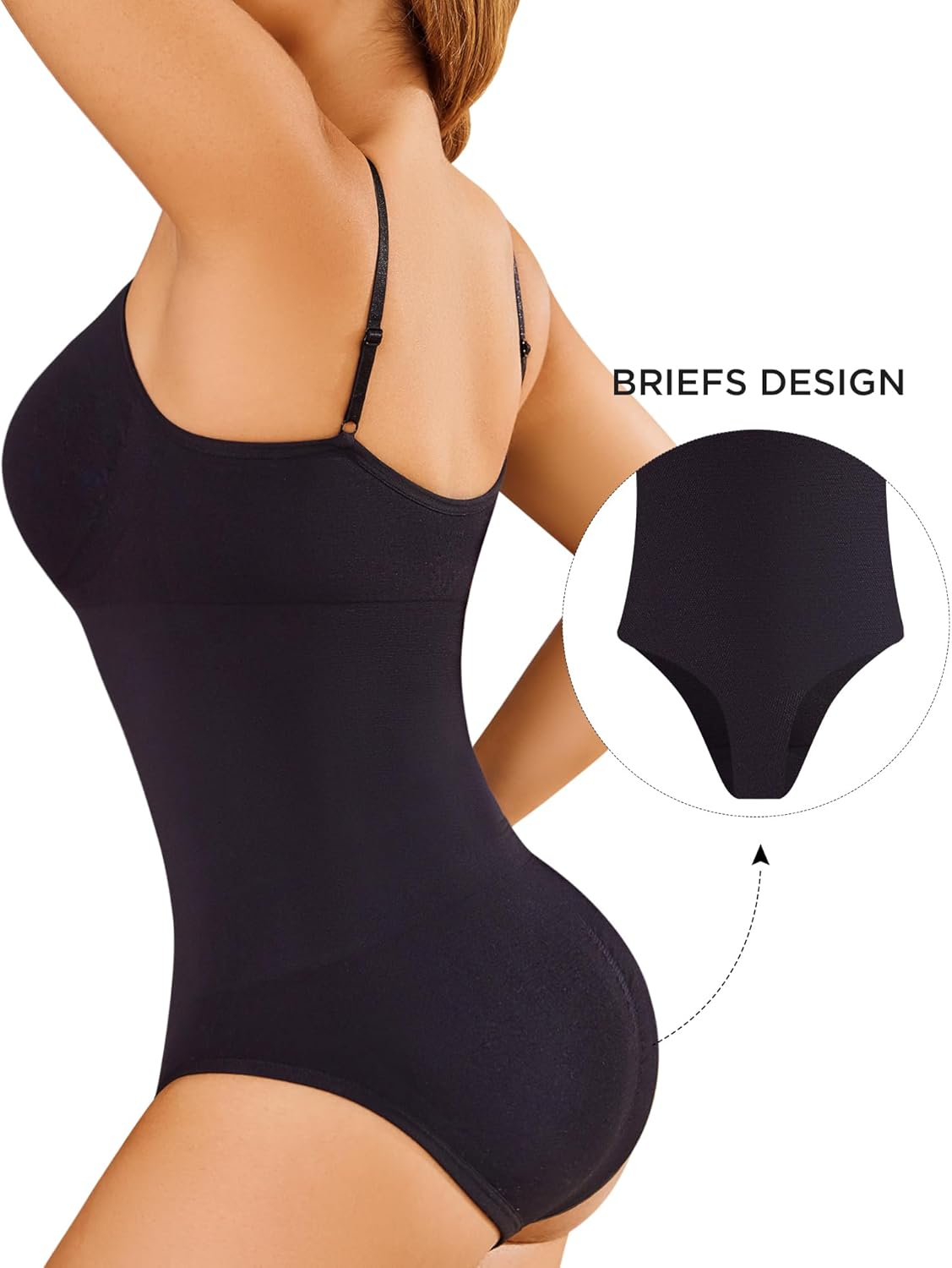 AegisChic Shapewear Tummy Control for Women Seamless Bodysuit with Adjustable Straps Body Shaper Suits