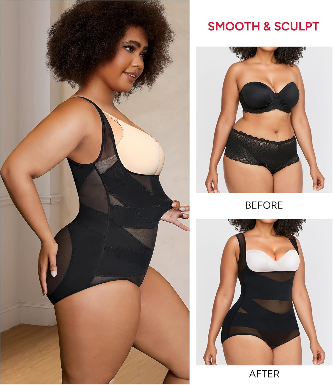 Alternative view of Nebility Plus Size Shapewear Bodysuit for Women Tummy Control Body Shaper Seamless Faja Colombian Waist Trainer Girdle