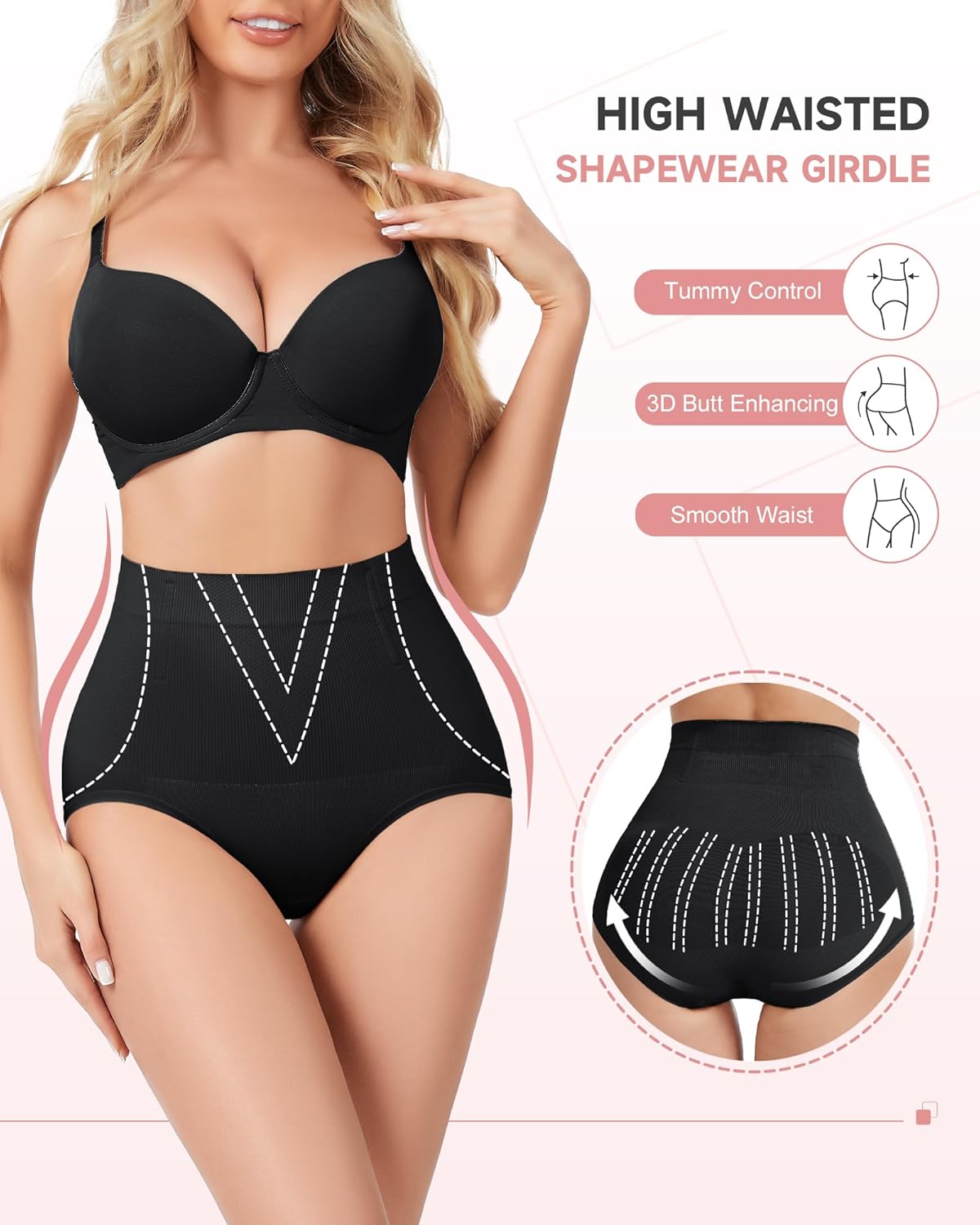 Alternative view of FVACPJ Tummy Control Shapewear Panties - High Waisted Shapewear Underwear for Women Body Shaping Briefs Seamless Panty Girdle