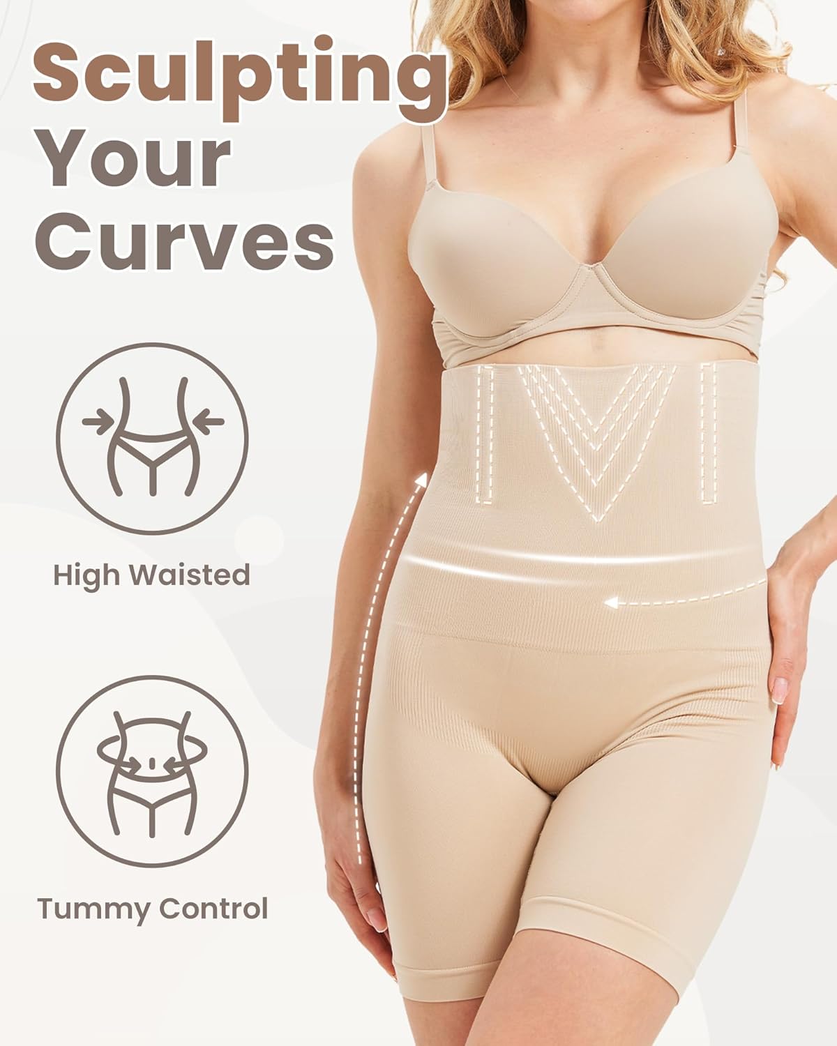 Alternative view of WyuuKi Shapewear Tummy Control for Women High Waisted Underwear Seamless Body Shaper Shorts Dress Thigh Slimmer Butt Lifter