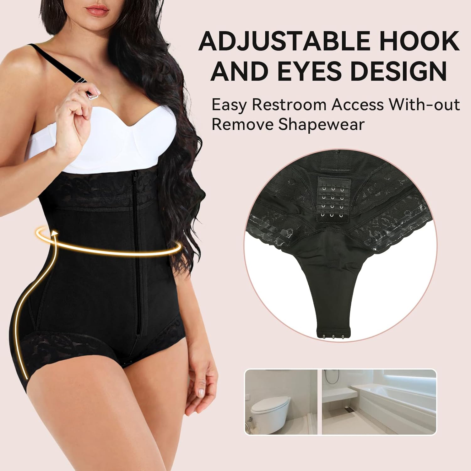Alternative view of Chaierfei Shapewear for Women Tummy Control Fajas Colombianas Body Shaper Butt Lifter Compression Garment Open Bust Bodysuit