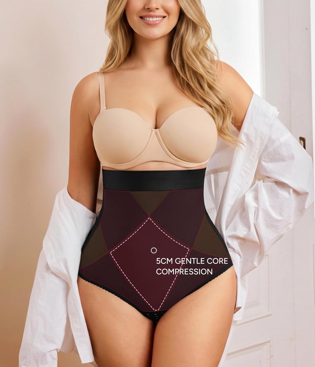 Nebility Tummy Control Shapewear Panties for Women - High-Waist Postpartum Shapewear Brief Body Shaper Girdle Butt Lift