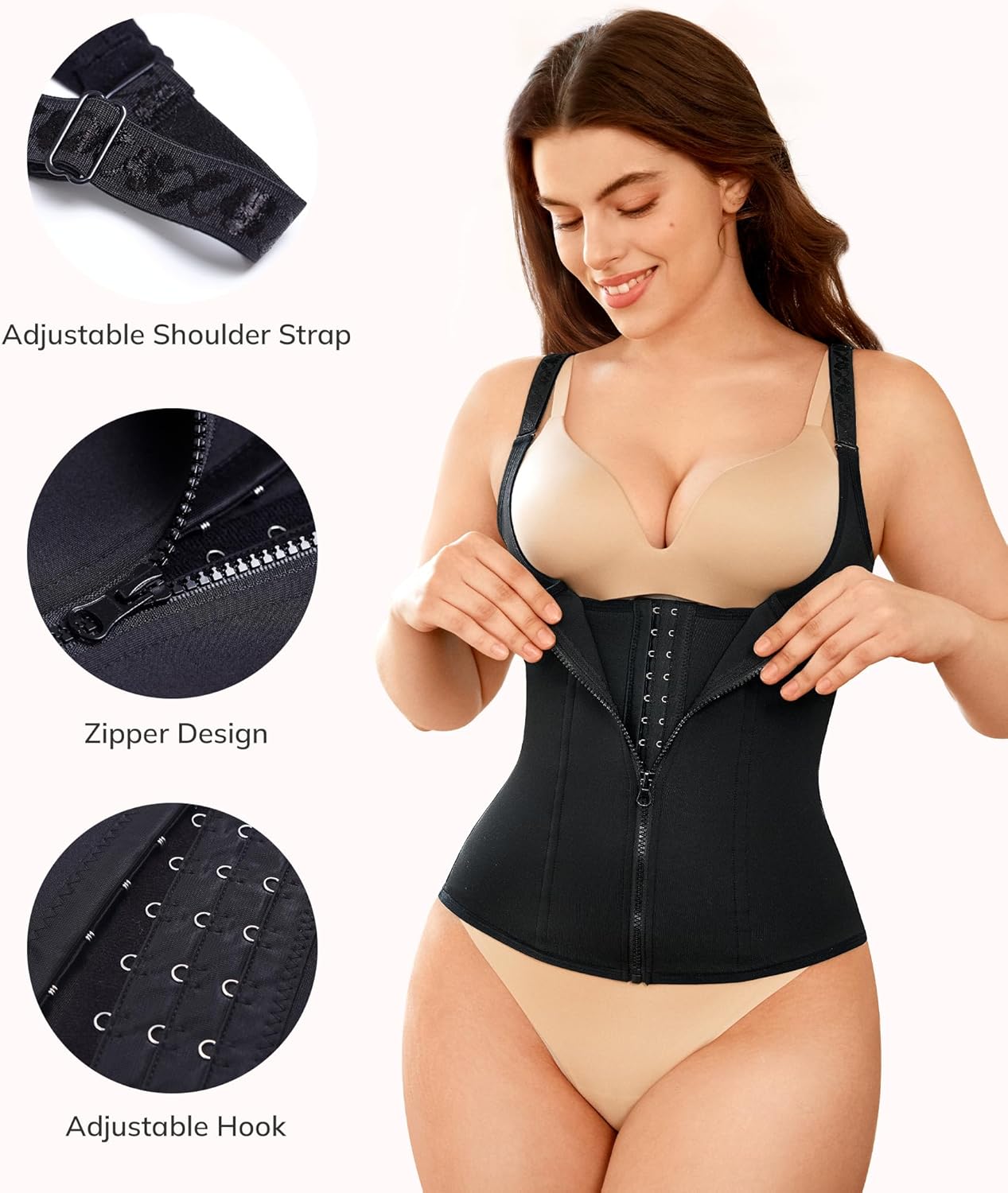 Alternative view of LODAY Waist Trainer Corset for Women Tummy Control Sport Workout Body Shaper Black