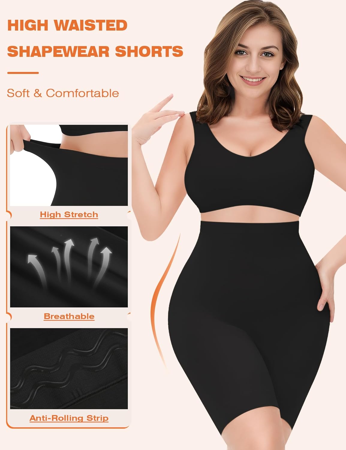 Yeblues Tummy Control Shapewear, High Waisted Shapewear Shorts for Women