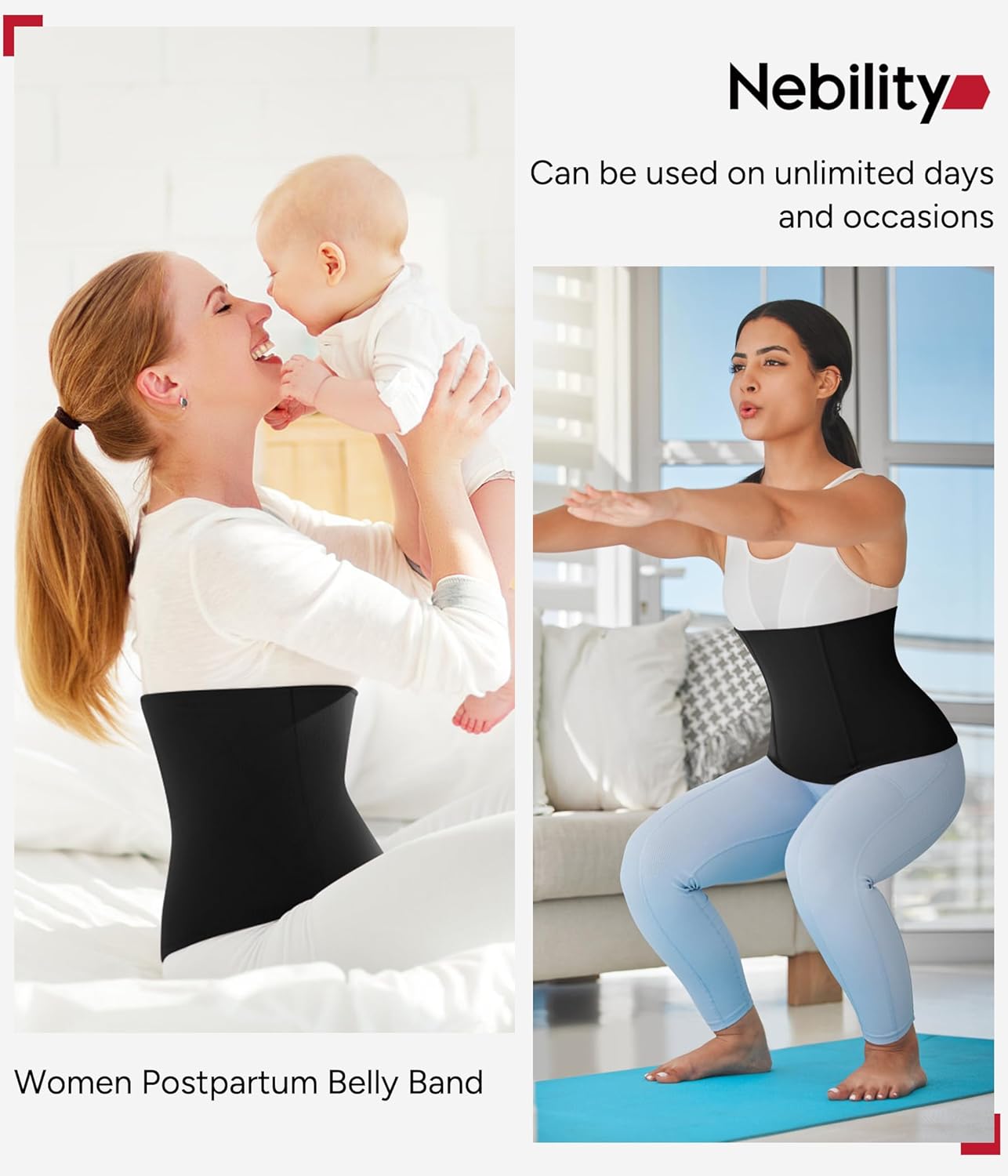 Nebility Womens' Waist Trainer Tummy Control Waist Cincher Slim Body Shaper