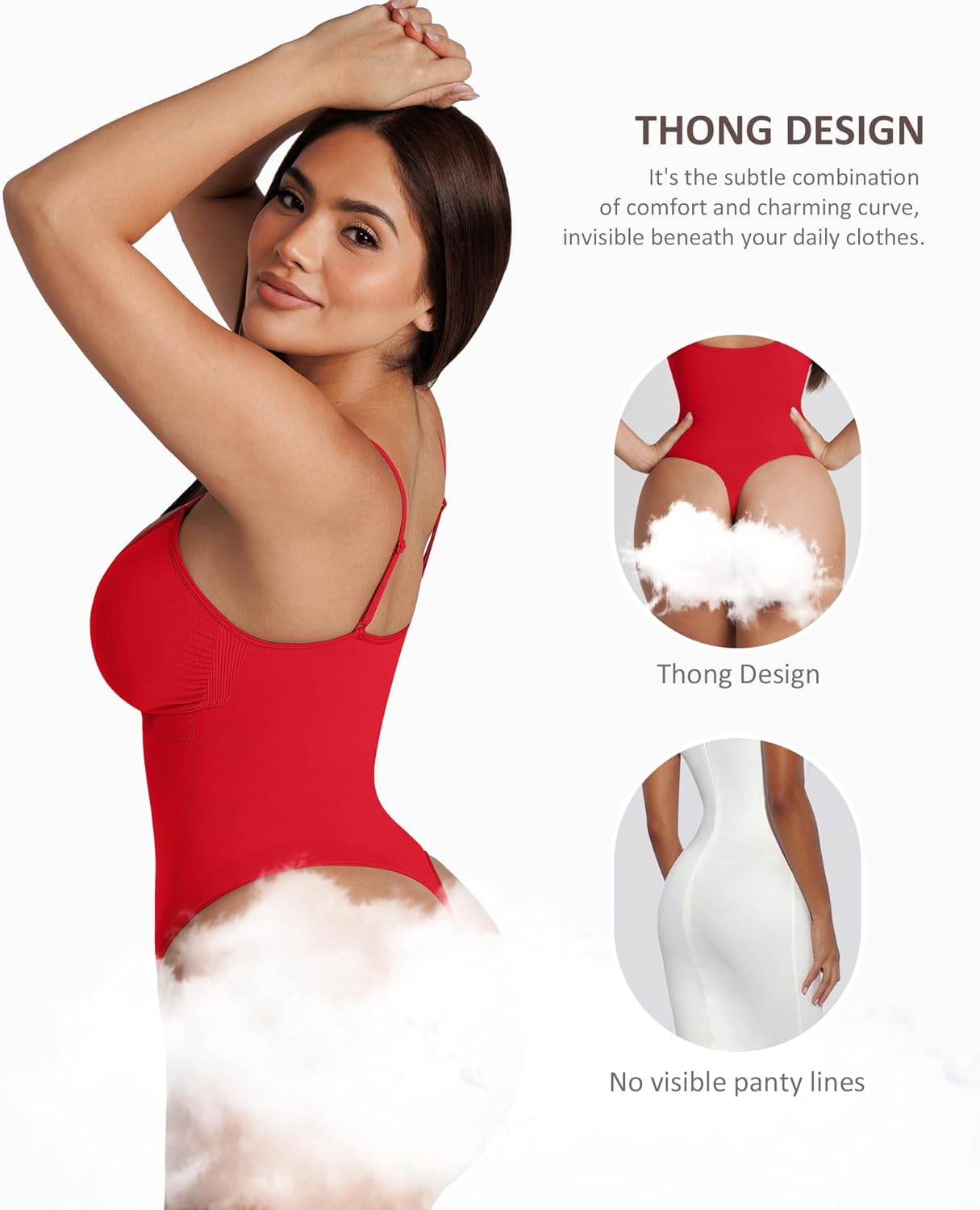 FeelinGirl Shapewear Bodysuit for Women Tummy Control Waist Bodysuit Thong Shapewear Body Shaper Going Out