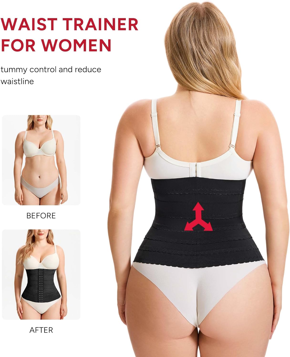 Alternative view of Nebility Waist Trainer for Women Corset Shapewear Tummy Control Segmented Waist Cincher Workout Girdle