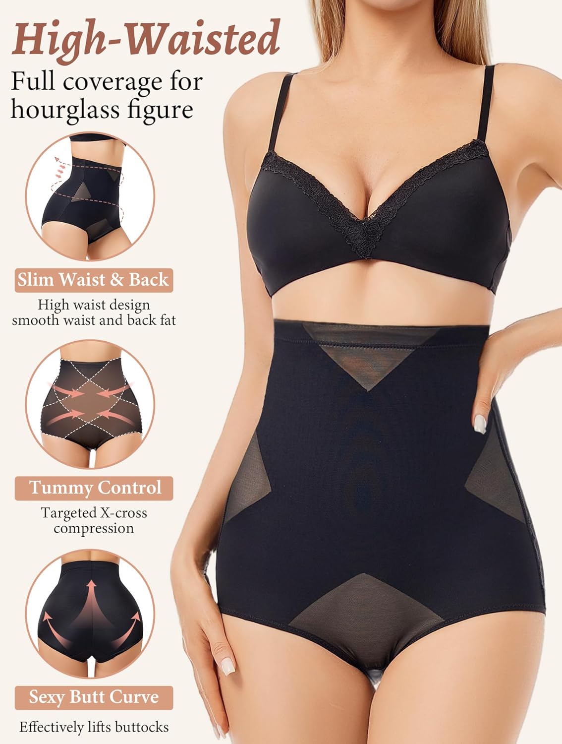 Cephermer Tummy Control Shapewear Panties for Women Body Shaper Underwear Seamless Shapewear Panty Girdle