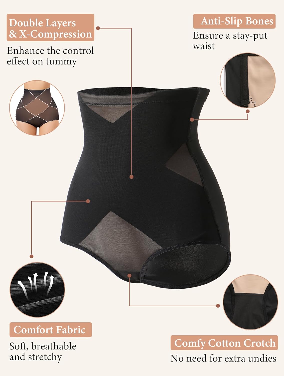 Alternative view of Cephermer Tummy Control Shapewear Panties for Women Body Shaper Underwear Seamless Shapewear Panty Girdle