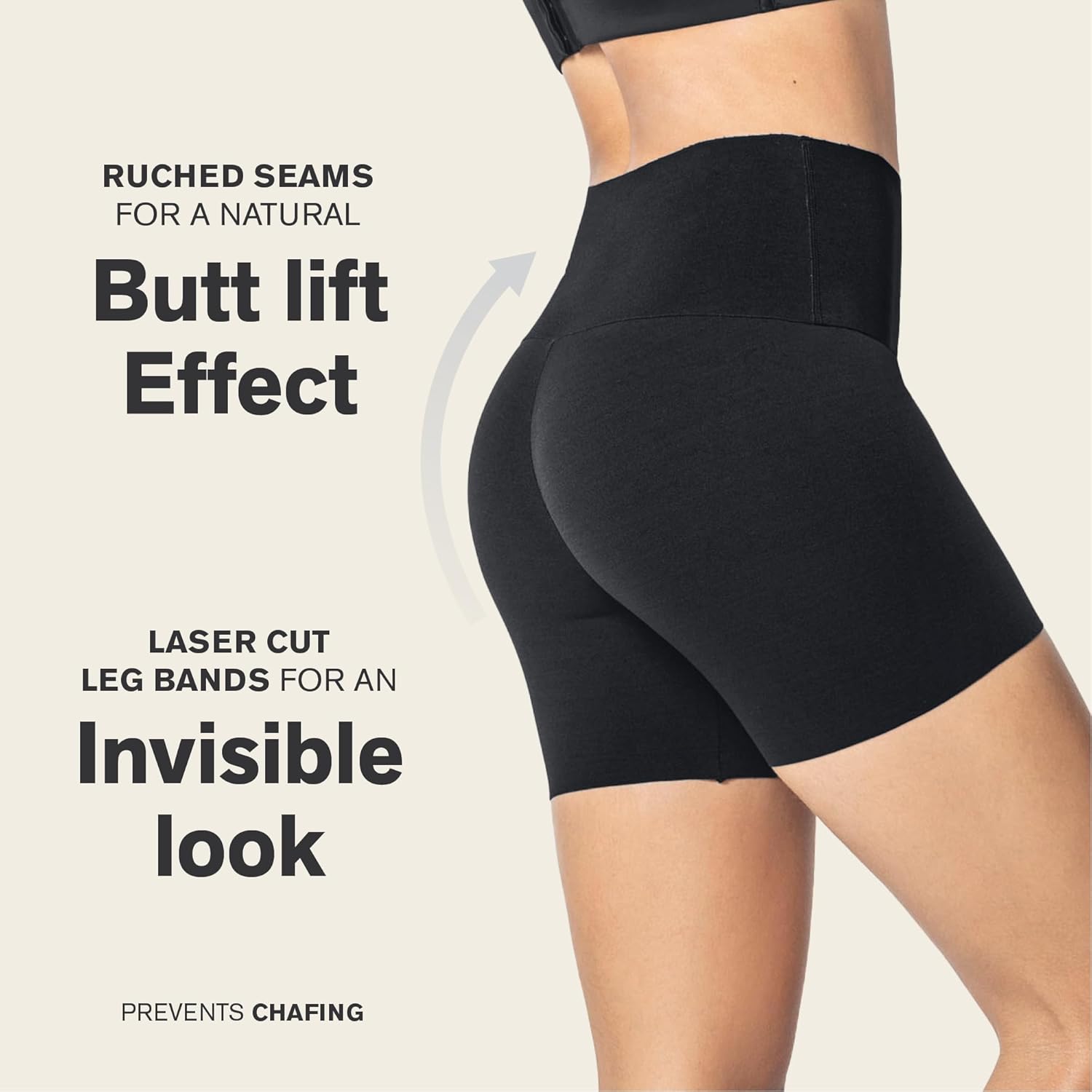 Alternative view of Leonisa Stay-in-Place Seamless Shorts for Women - High Waisted Shapewear Tummy Control