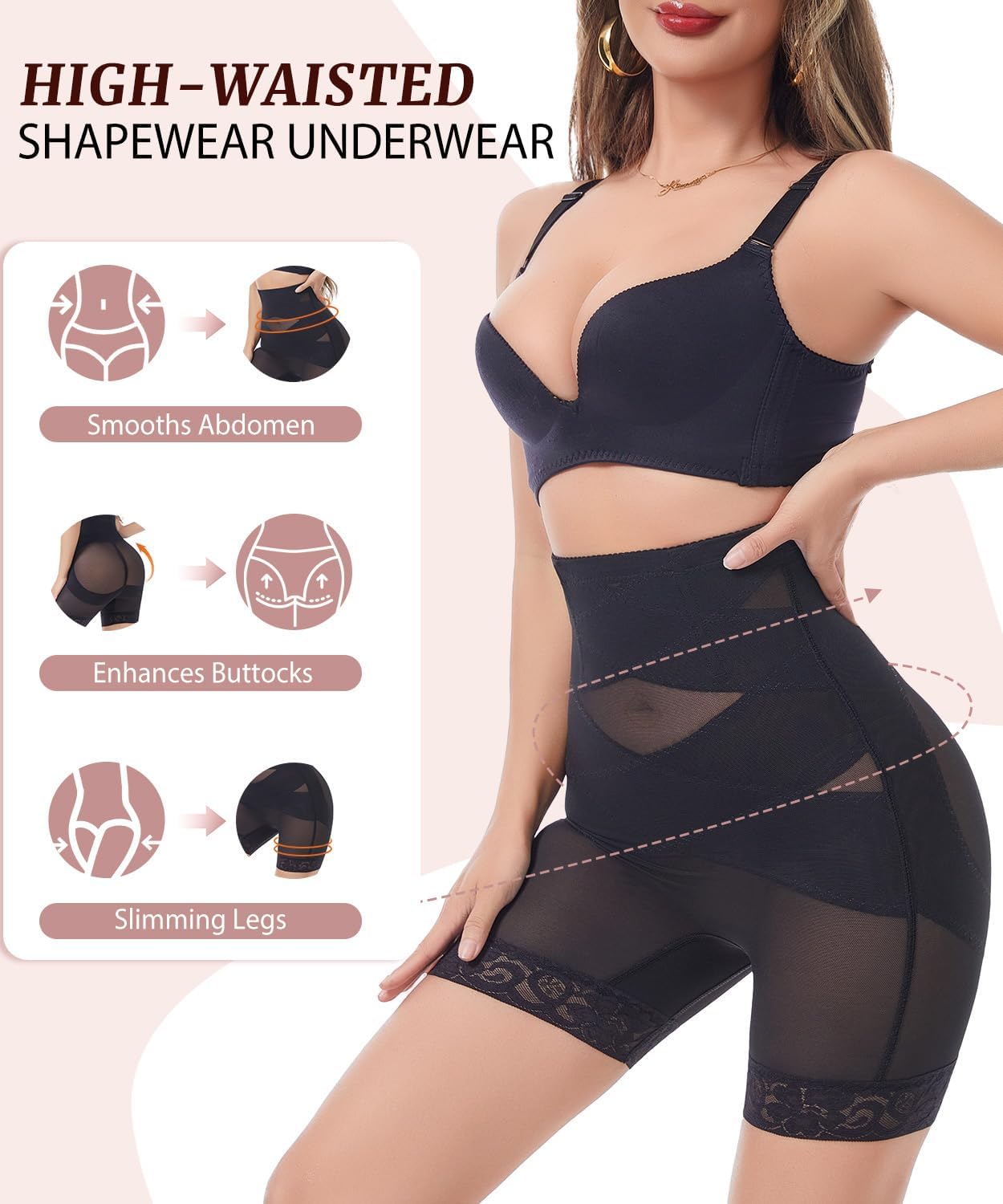 Dulchany Shapewear Tummy Control for Women Body Shaper Shorts High Waisted Butt Lifting Panties Girdle Underwear - Image 4