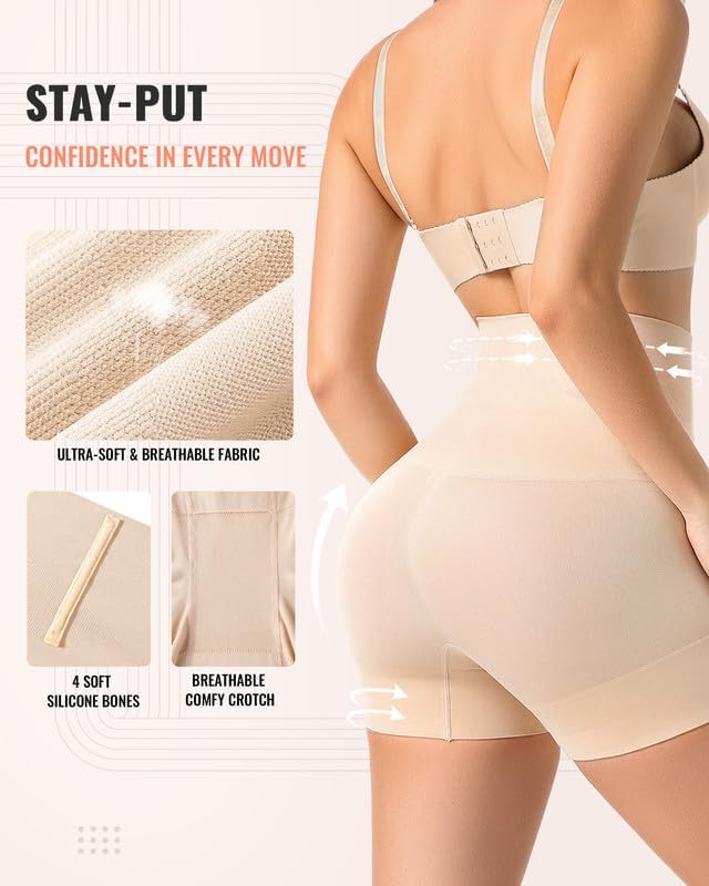 Alternative view of ForeverShaper Shapewear for Women Tummy Control High Waist Body Shaper Thigh Slimmer Butt Lifter Shapewear Shorts Under Dress