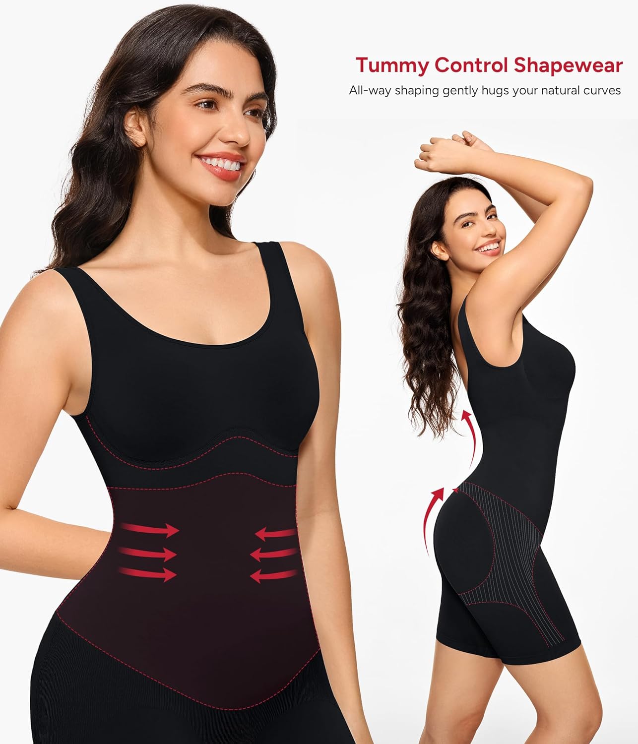 Nebility Bodysuit Shapewear for Women Tummy Control Body Shaper Waist Trainer Body Suit