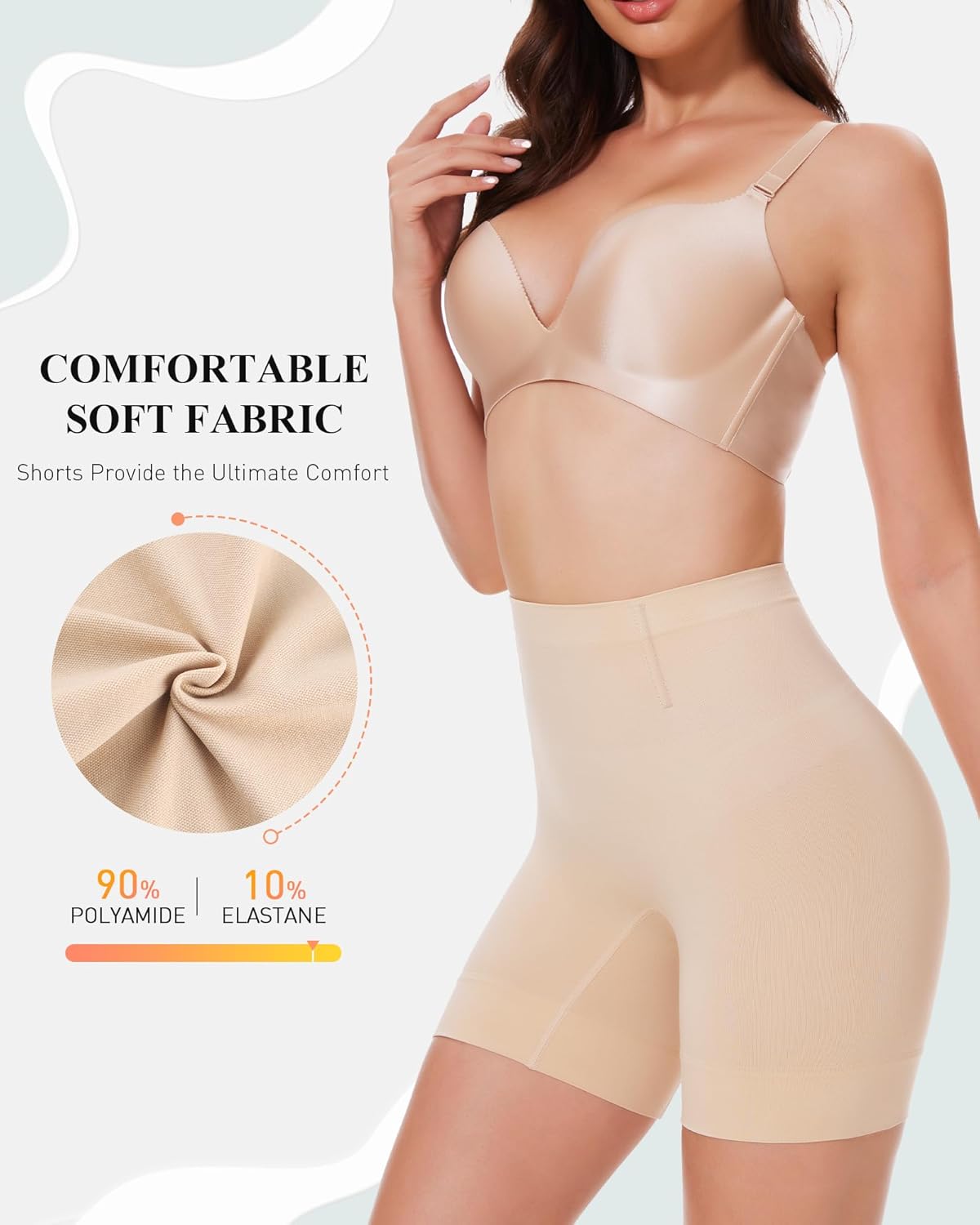 BESTENA Shapewear Shorts, Mid-Waist Body Shaper Short, Womens Shapewear Tummy Control, Seamless Shapewear for Under Dresses - Image 3