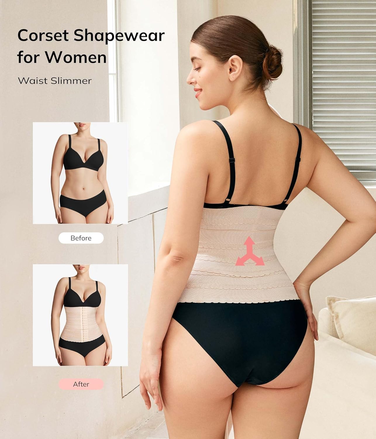 LODAY Segmented Waist Trainer for Women Corset Shapewear Waist Cincher Tummy Control Faja Body Shaper