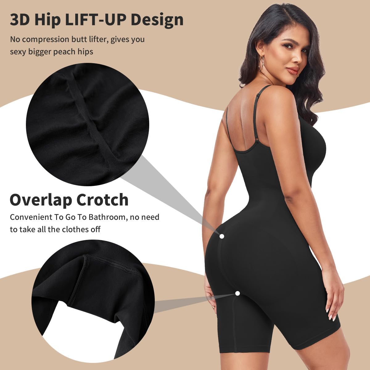 EUYZOU Shapewear Bodysuit for Women Tummy Control - Butt Lifting Fajas Full Body Shaper Seamless Thigh Slimmer Shorts