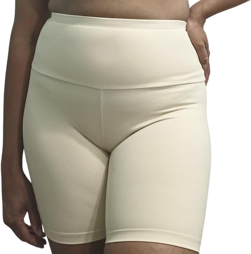 Alternative view of Muchachita High-Waist Shaping Shorts for Women u2013 Discreet Seams, Moderate Control, Under Dress Smoothing, Black & Beige.