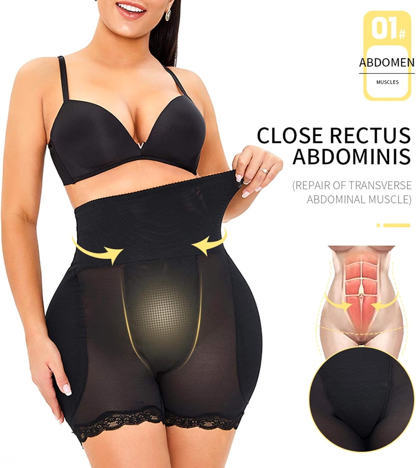 ALINBAIST Butt Lifter Shapewear High Waist Tummy Control Hip Padded Panties