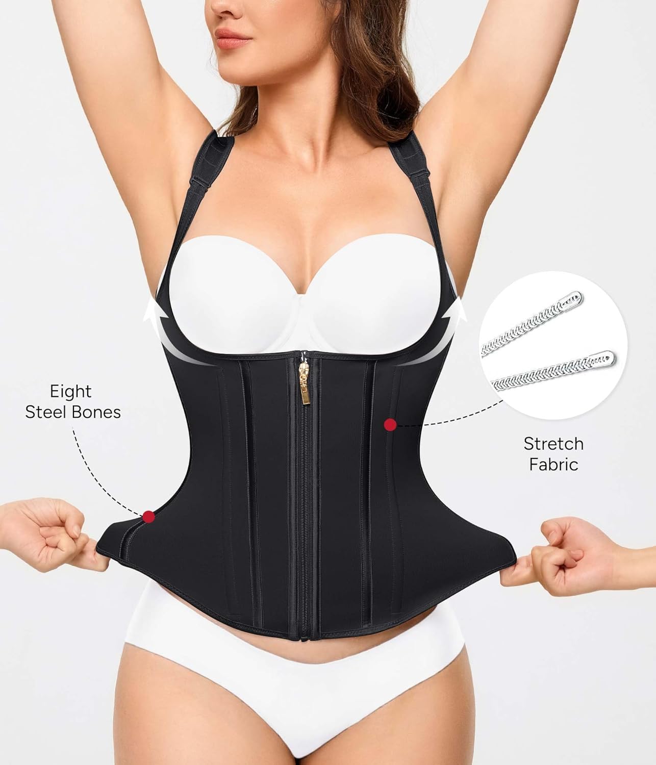 Alternative view of Nebility Waist Trainer for Women Corset Shapewear Tummy Control Faja Body Shaper Waist Cincher with Adjustable Strap