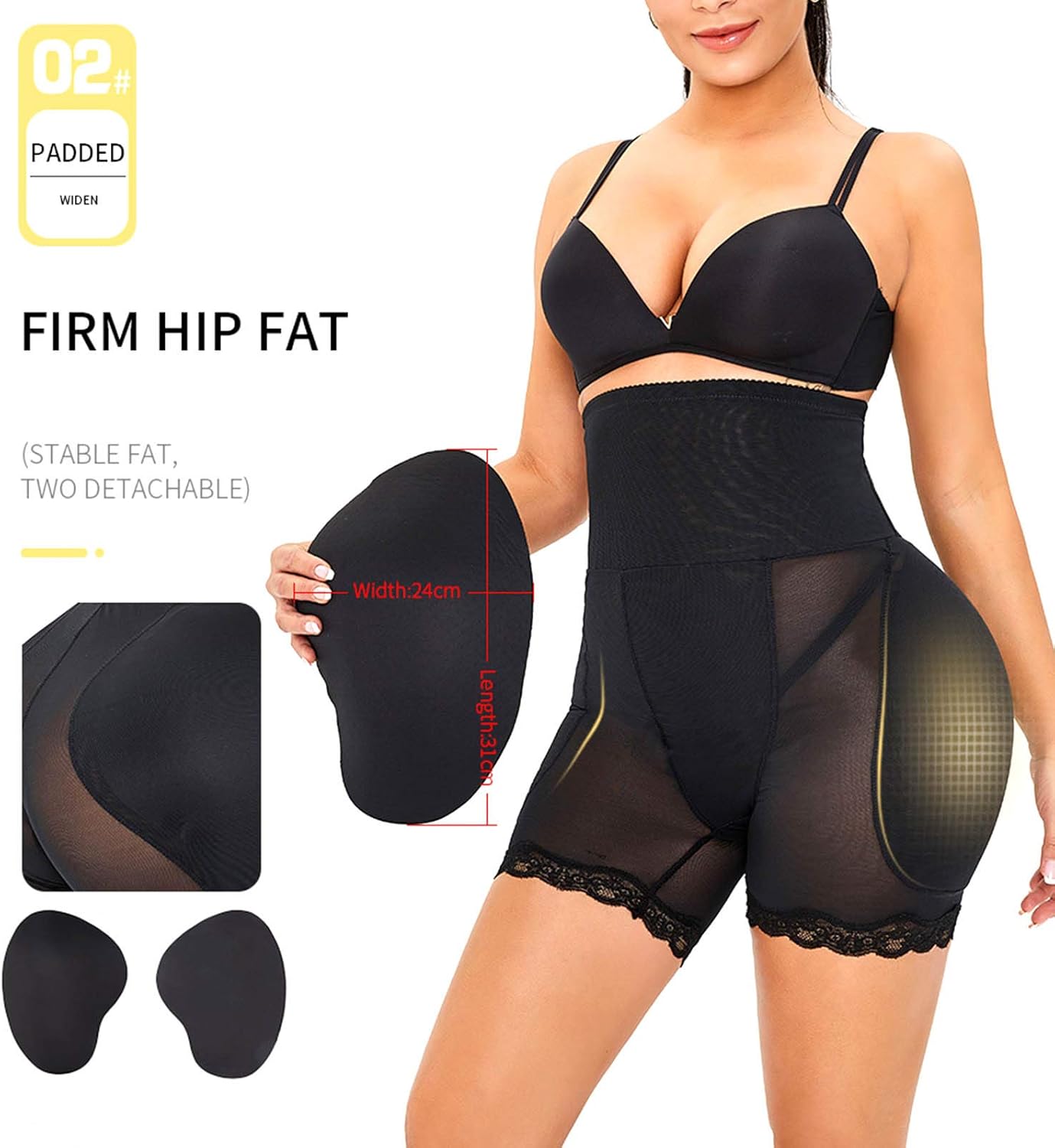 Alternative view of ALINBAIST Butt Lifter Shapewear High Waist Tummy Control Hip Padded Panties