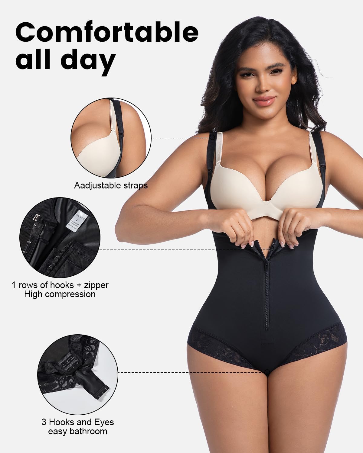 Alternative view of anylost Fajas Colombianas Shapewear for Women Tummy Control,Faja Body Shaper，Bodysuit for women