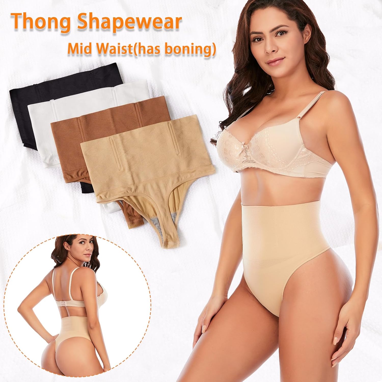 Werena Tummy Control Thong Shapewear for Women Seamless Shaping Thong Panties Body Shaper Underwear