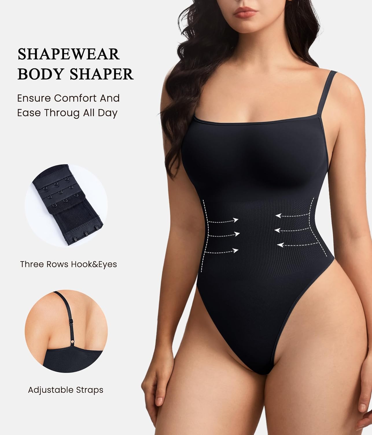 Alternative view of KUMAYES Women's Shapewear Body Shaper for Tummy Control Seamless Waist Trainer Thong Body Suits Tank Top