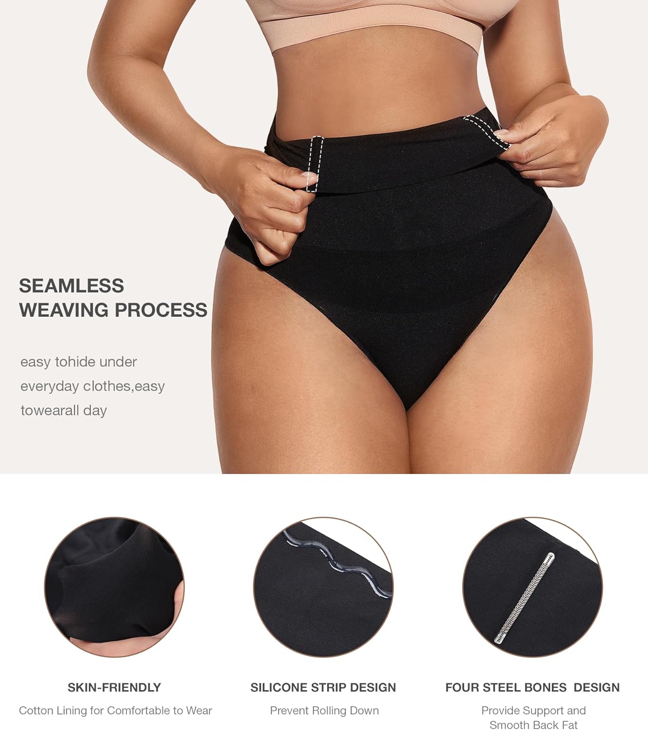 Lover-Beauty Tummy Control Thongs Mid Waist Shapewear for Women Seamless faja body shaper Low Belly Control Panties Underwear