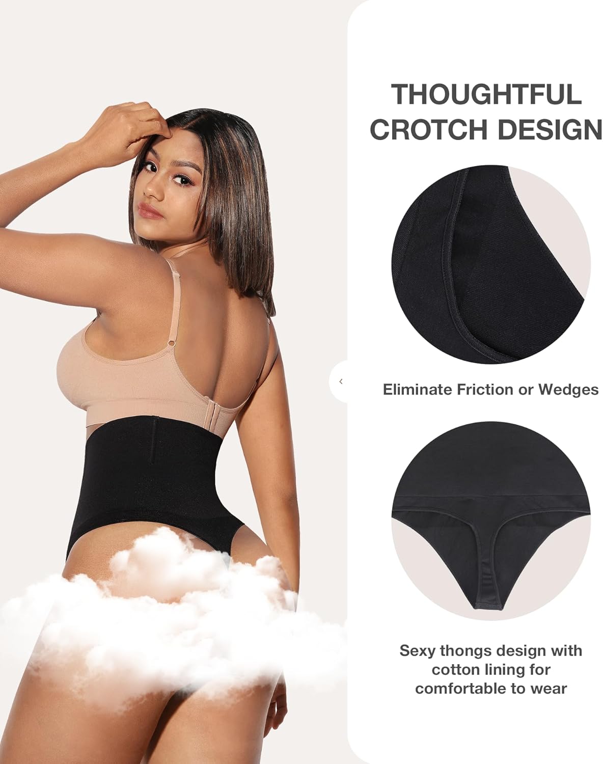 Alternative view of Lover-Beauty Tummy Control Thongs Mid Waist Shapewear for Women Seamless faja body shaper Low Belly Control Panties Underwear