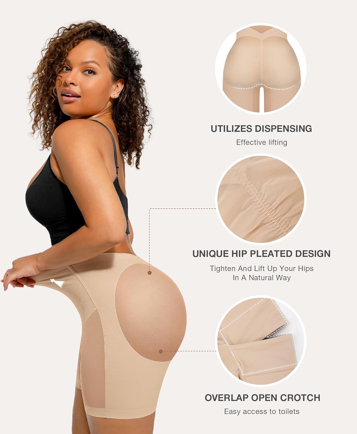 Alternative view of Lover-Beauty Low Back Shapewear Shorts for Women Tummy Control Butt Lifting Body Shaper Panties Underwear