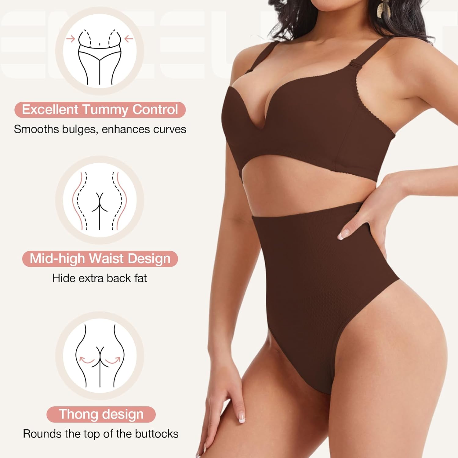 Yekartary Thong Shapewear for Women Tummy Control Underwear Butt Lifter Panties Seamless Body Shaper