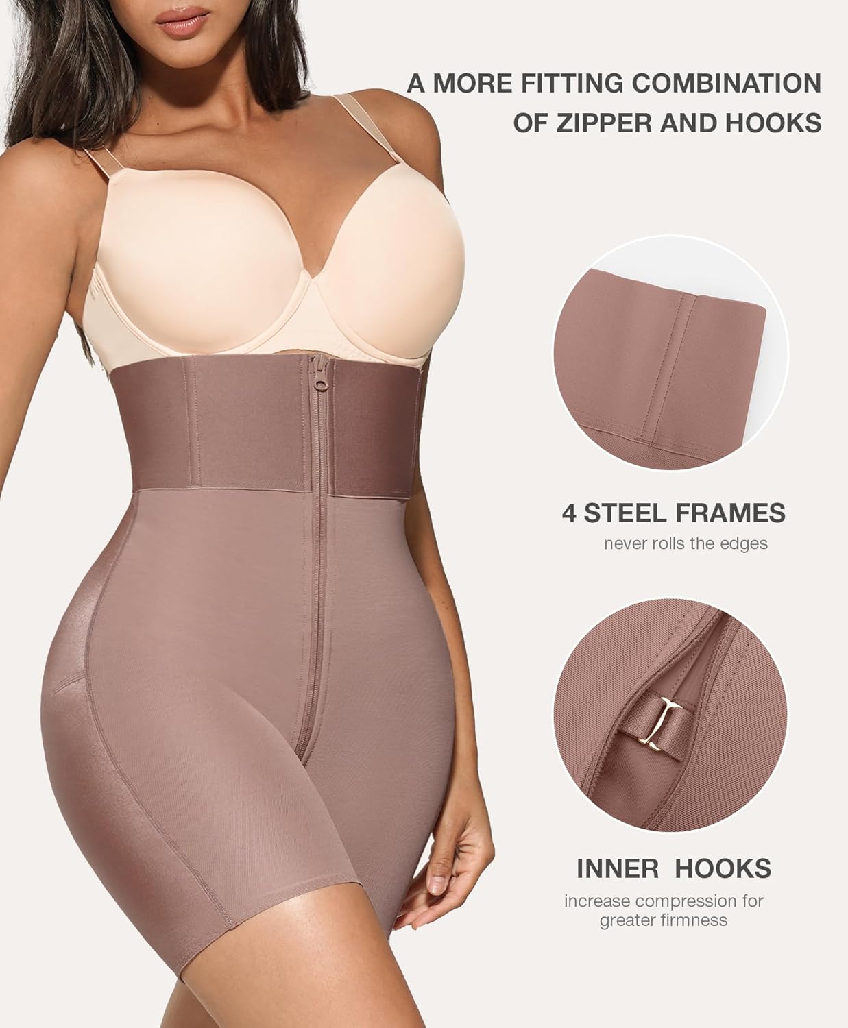 Lover-Beauty Tummy Control Shapewear for Women Butt and Hip Enhancer Shapewear with Zipper Crotch Slimmer Womens Faja Shorts