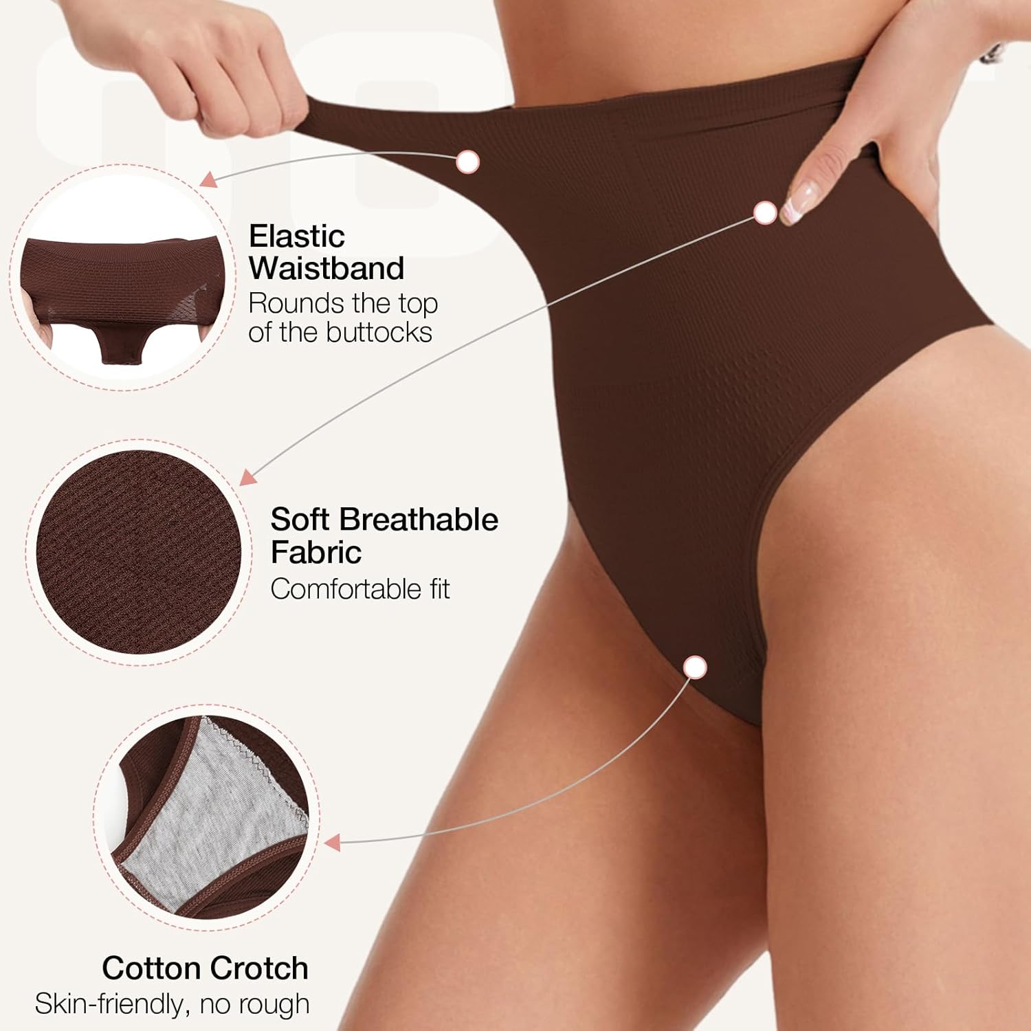 Alternative view of Yekartary Thong Shapewear for Women Tummy Control Underwear Butt Lifter Panties Seamless Body Shaper