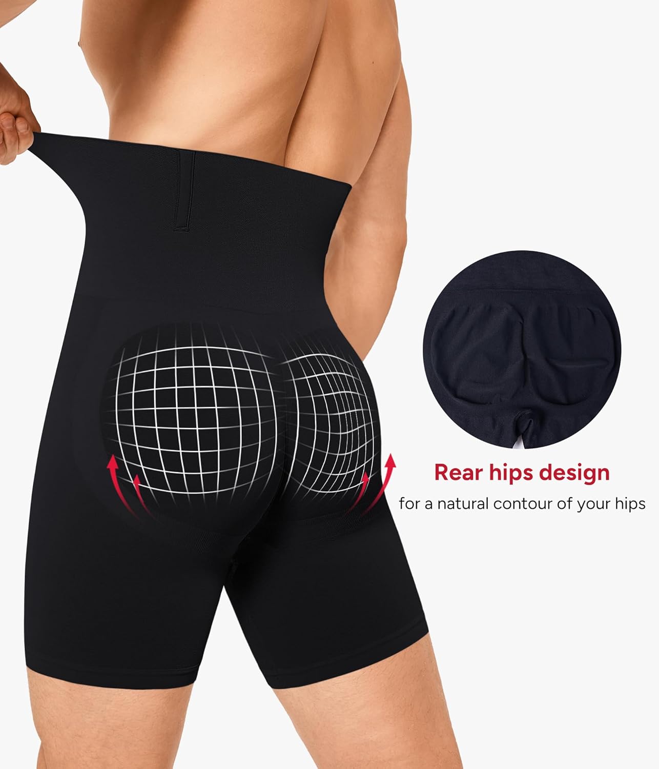 Alternative view of Nebility Shapewear Men Compression Shorts - Slimming Body Shaper Tummy Control Underwear Boxer Briefs