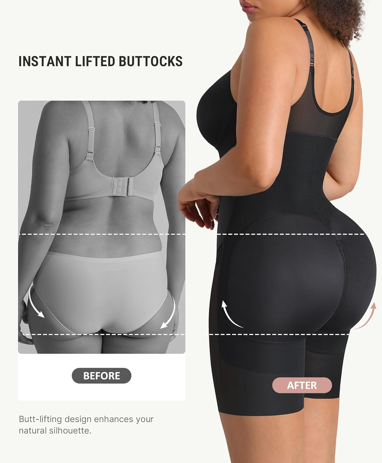FeelinGirl Fajas Colombianas Moldeadoras Shapewear Tummy Control Postpartum Butt Lifting Body Shaper with Zipper Crotch
