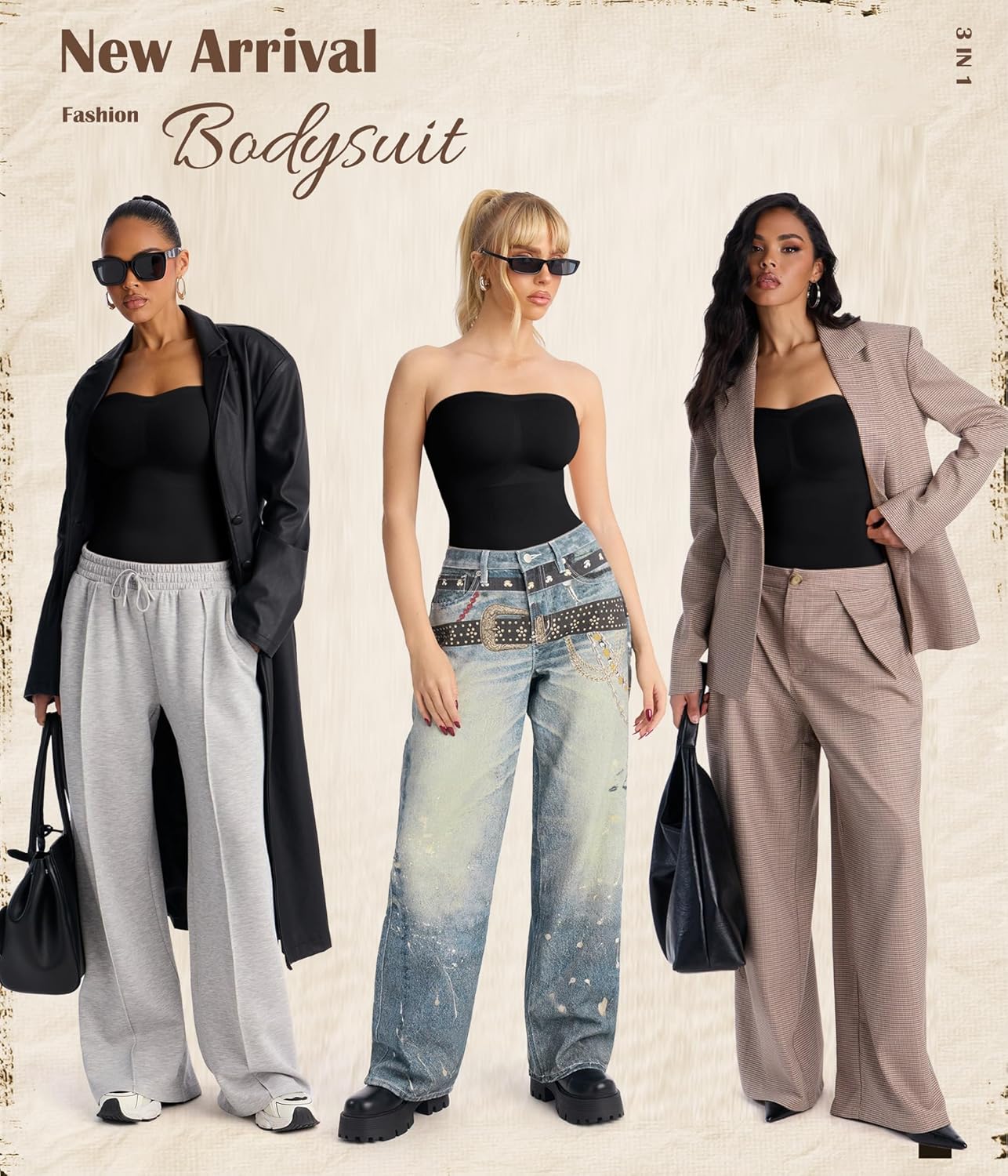 Irisnaya Strapless Shapewear for Women Tummy Control Slimming Shapewear Bodysuit Full Body Shaper with Removable Straps