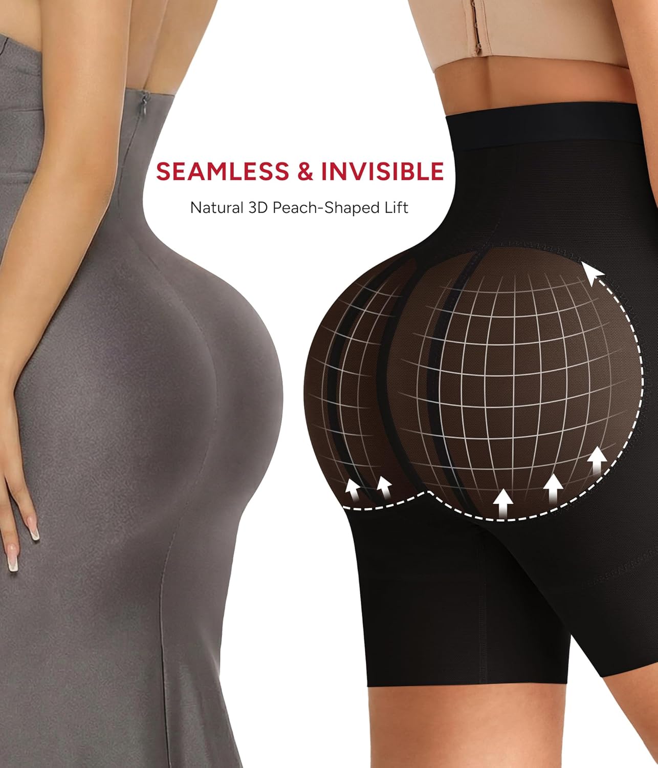 Alternative view of Nebility Tummy Control Shapewear for Women - High Waisted Butt Lifting Shapewear Shorts Body Shaper Underwear Panties