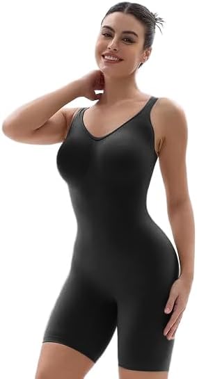 Alternative view of SHAPERX Mid-Thigh Shapewear Bodysuit for Women Tummy Control Seamless Full Body Shaper Going Out