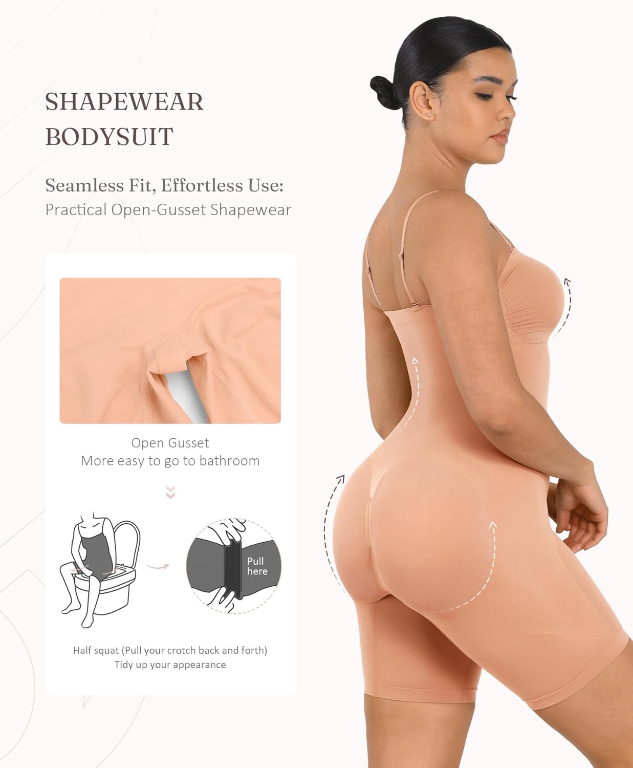 Alternative view of FeelinGirl Strapless Bodysuit for Women Tummy Control Shapewear Wedding Dress Body Shaper with Removable Straps