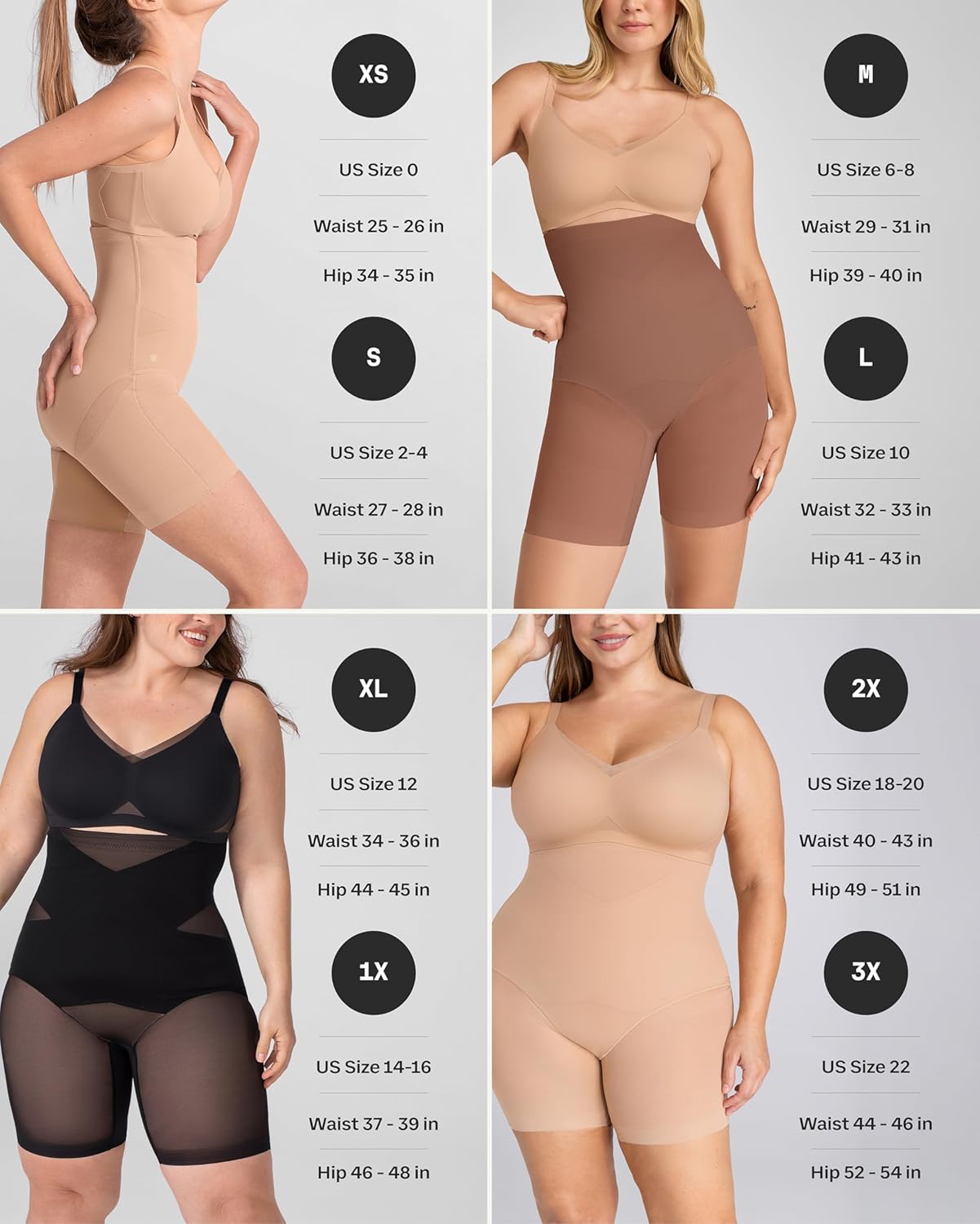 HONEYLOVE Shapewear for Women - SuperPower Short - High Compression Waist & Thigh Shaper