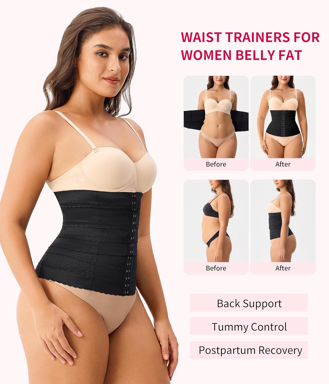Gotoly Waist Trainer for Women Corset Shapewear Tummy Control Faja Body Shaper Postpartum Segmented Waist Cincher