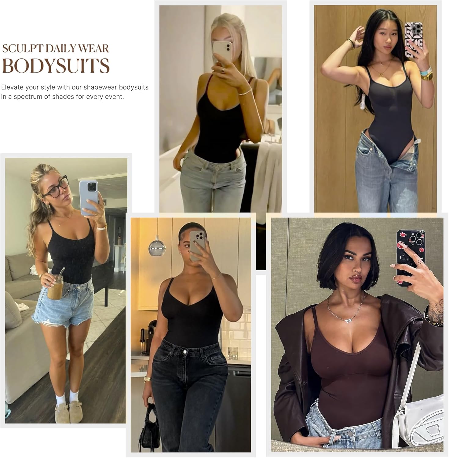 Alternative view of Glamhug Women's Shapewear Bodysuit - Tummy Control Seamless Waist Sculpting Body Shaper - Thong Body Suit