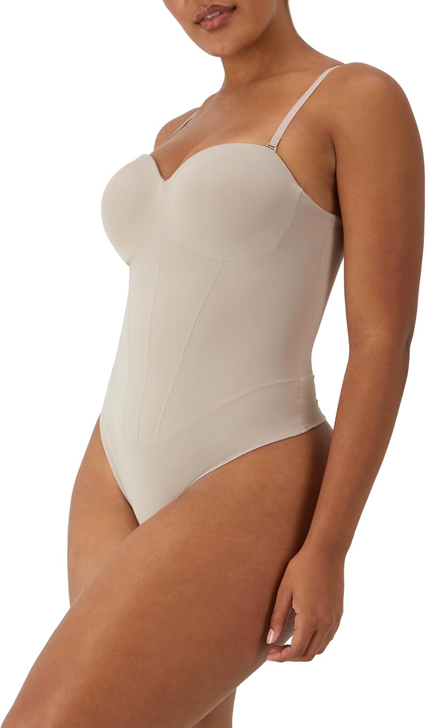 Maidenform womens Tummy Shaping Thong Bodysuit, Multiway Thong Shaper, Firm Control