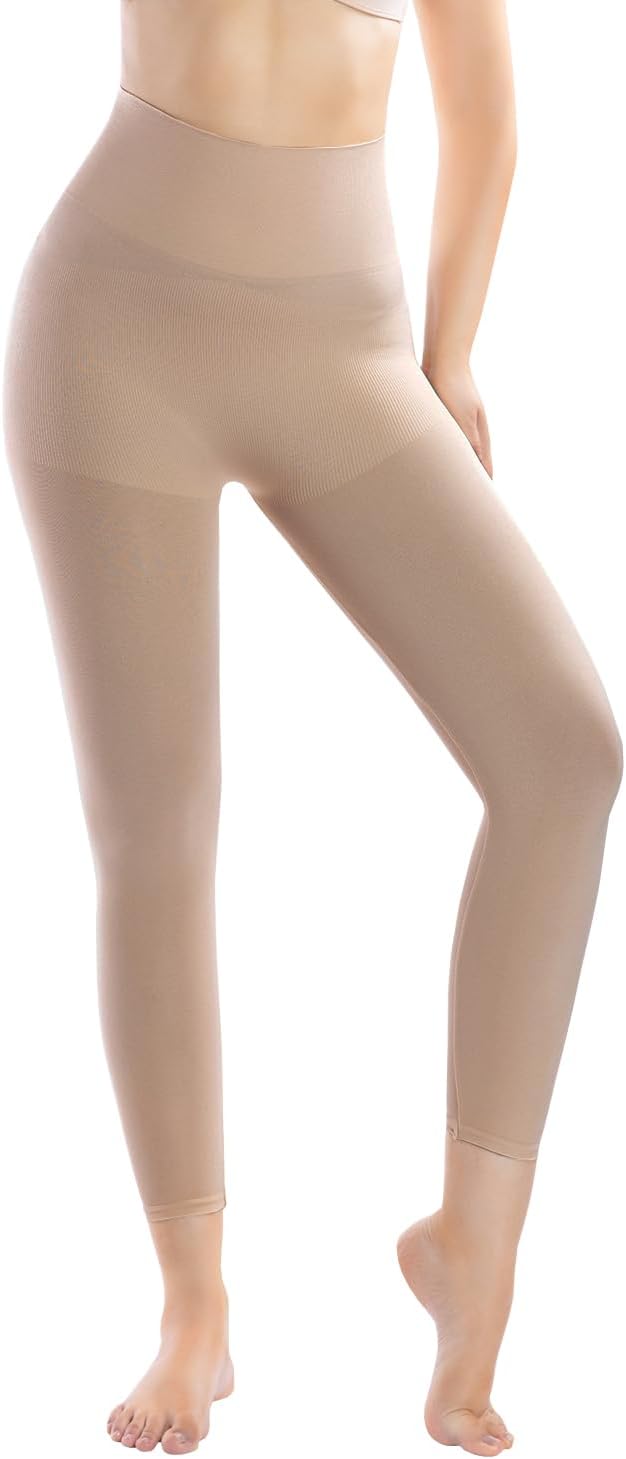 Alternative view of +MD Shapewear for Women Tummy Control Seamless High Waisted Light Compression Footless Tights Leggings