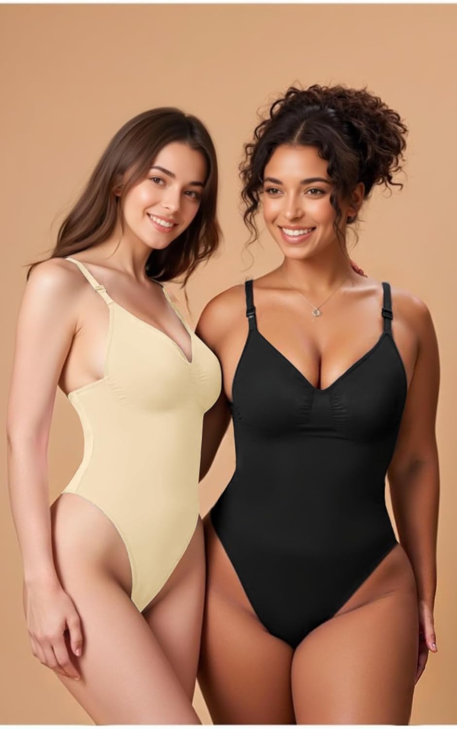 Alternative view of JEKAOYI Women's Shapewear Bodysuit, Mid Thigh Tummy Control Butt Lifter Shaper with Adjustable Straps