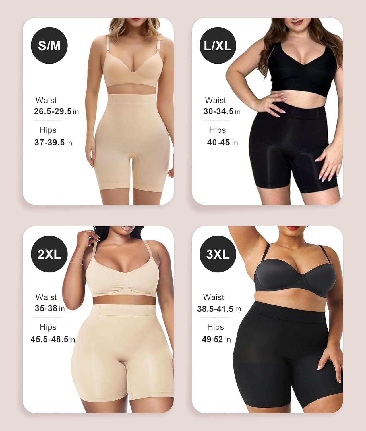 Alternative view of SHAPERX Tummy Control Underwear for Women u2013 Mid-Waisted Seamless Shapewear Shorts Anti-Rolling Body Shaper Under Dresses