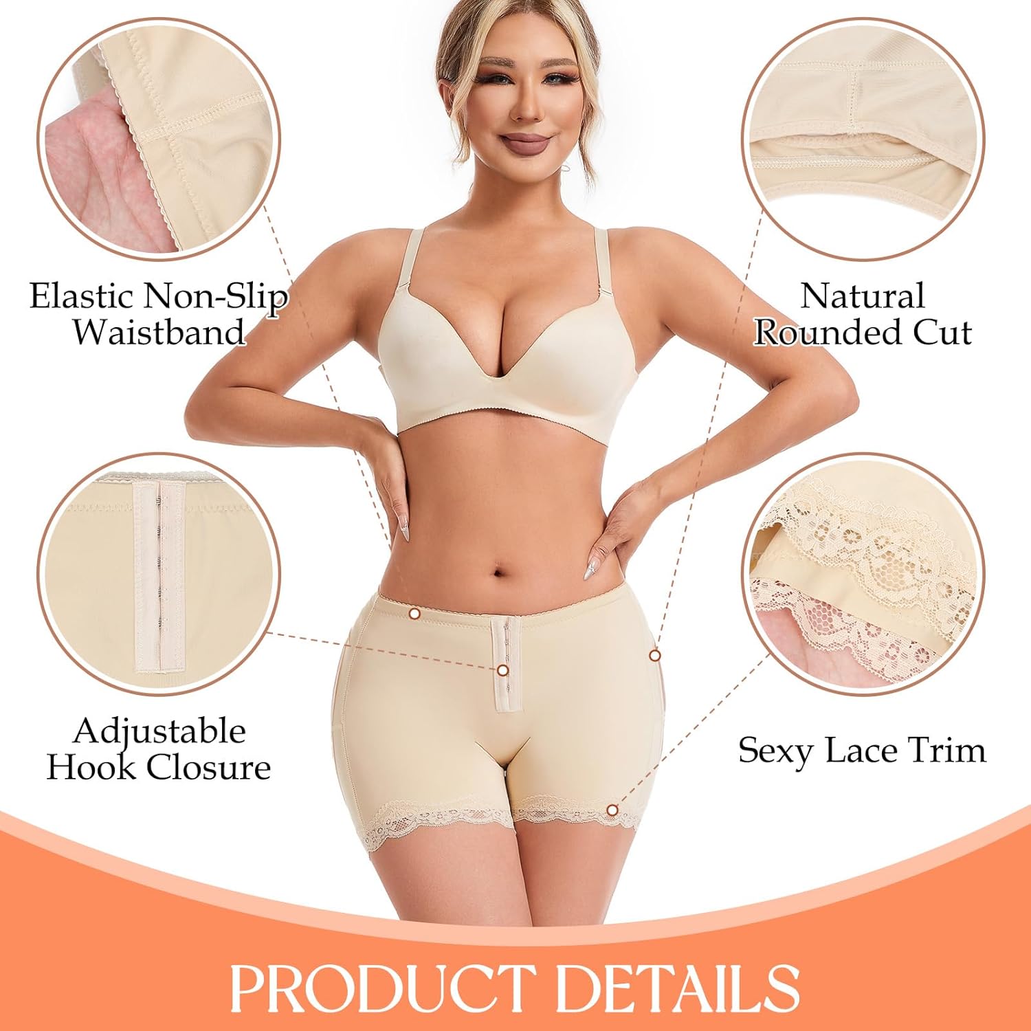 Dulchany Butt Lifting Panties Booty Lifter Underwear for Women Adjustable Hip Enhancer Control Butt Lift Shapewear Shorts